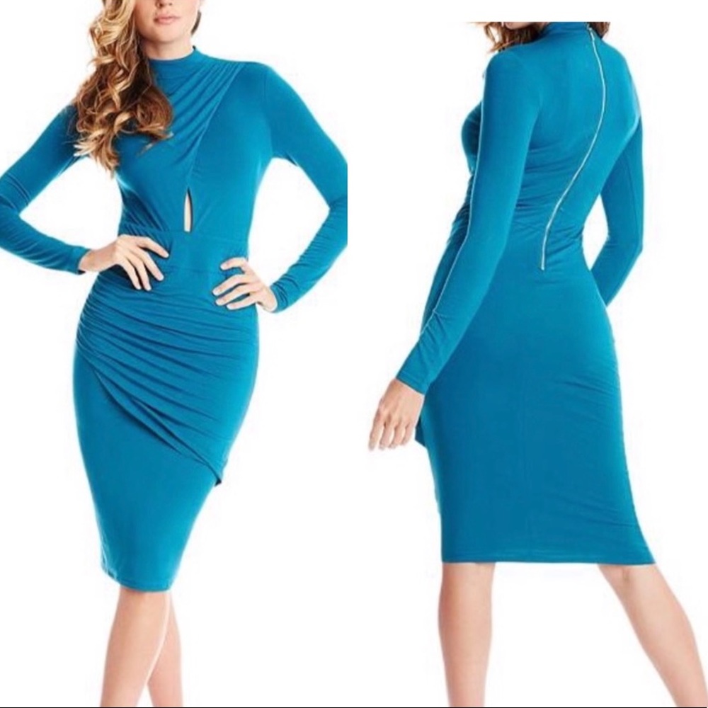 NWT! Marciano Sami Knit Bodycon Teal Dress Sz XS